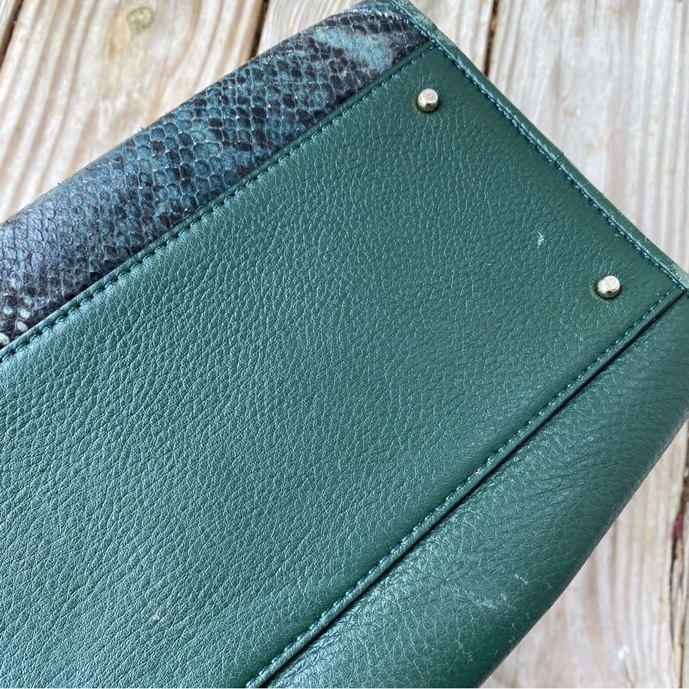 KATE SPADE New York Chatham Lane Harlan Satchel Bag Forest Leaf Green Suede - Picture 12 of 15